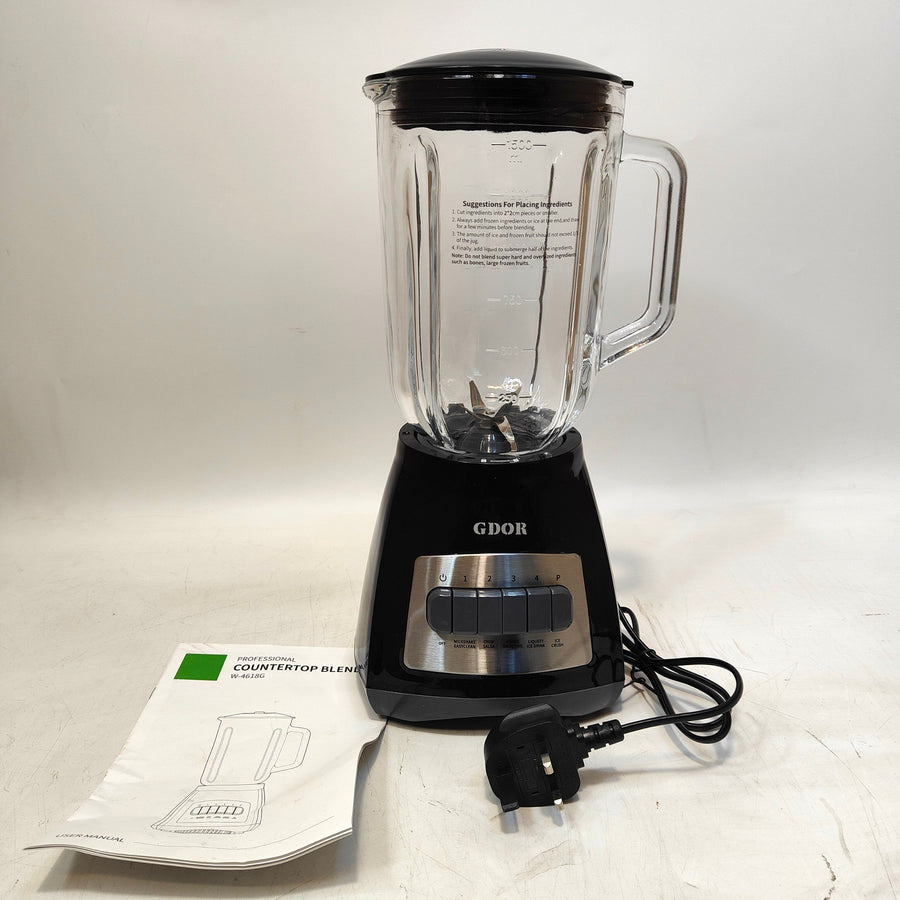 Blender 700W Smoothie Maker 1.5L Glass Jug 6 Blade 5 Speed Ice Drink GDOR