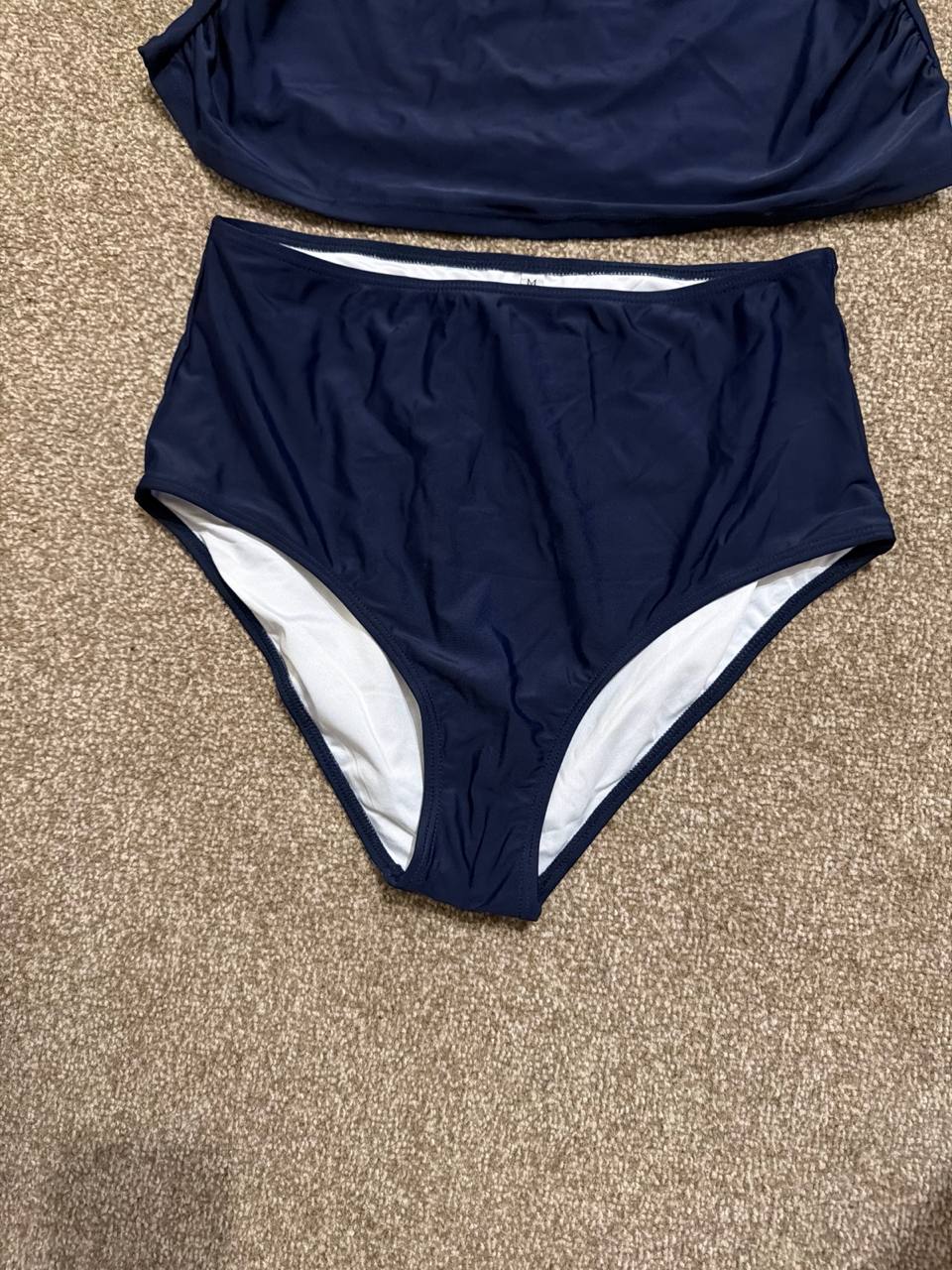 Kate Kasin Women Swimsuit Two Piece Bathing Suit Tummy Control Size M Navy