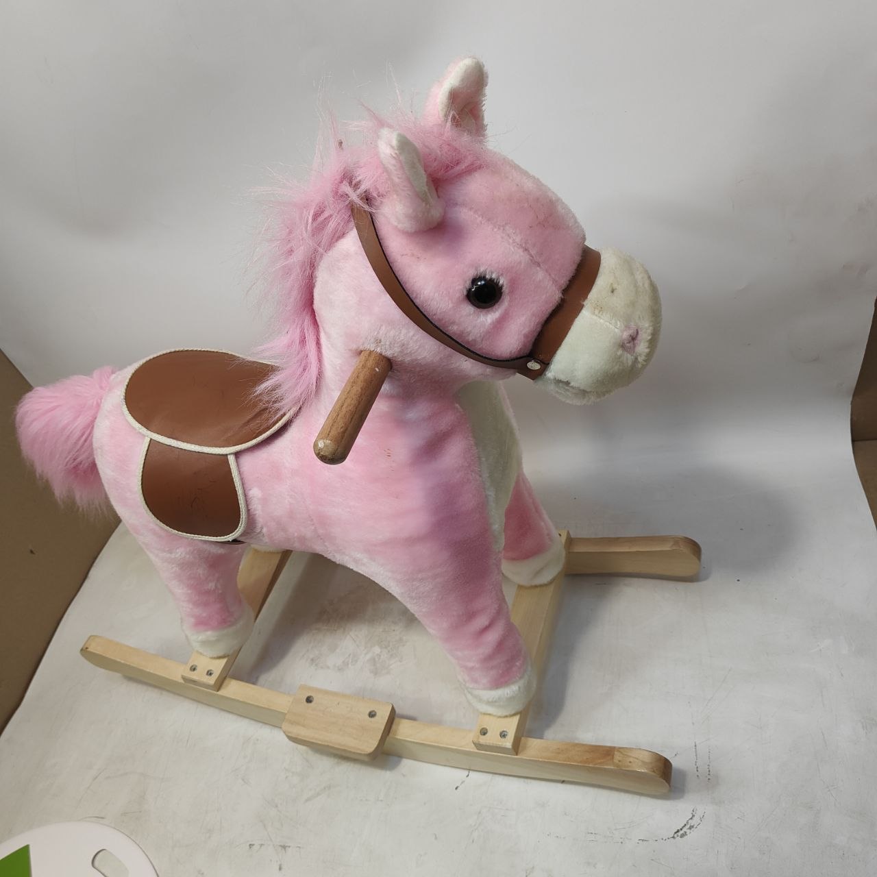 Kids Rocking Horse Plush Ride On Toy Sound Moving Mouth 3-6 years HOMCOM