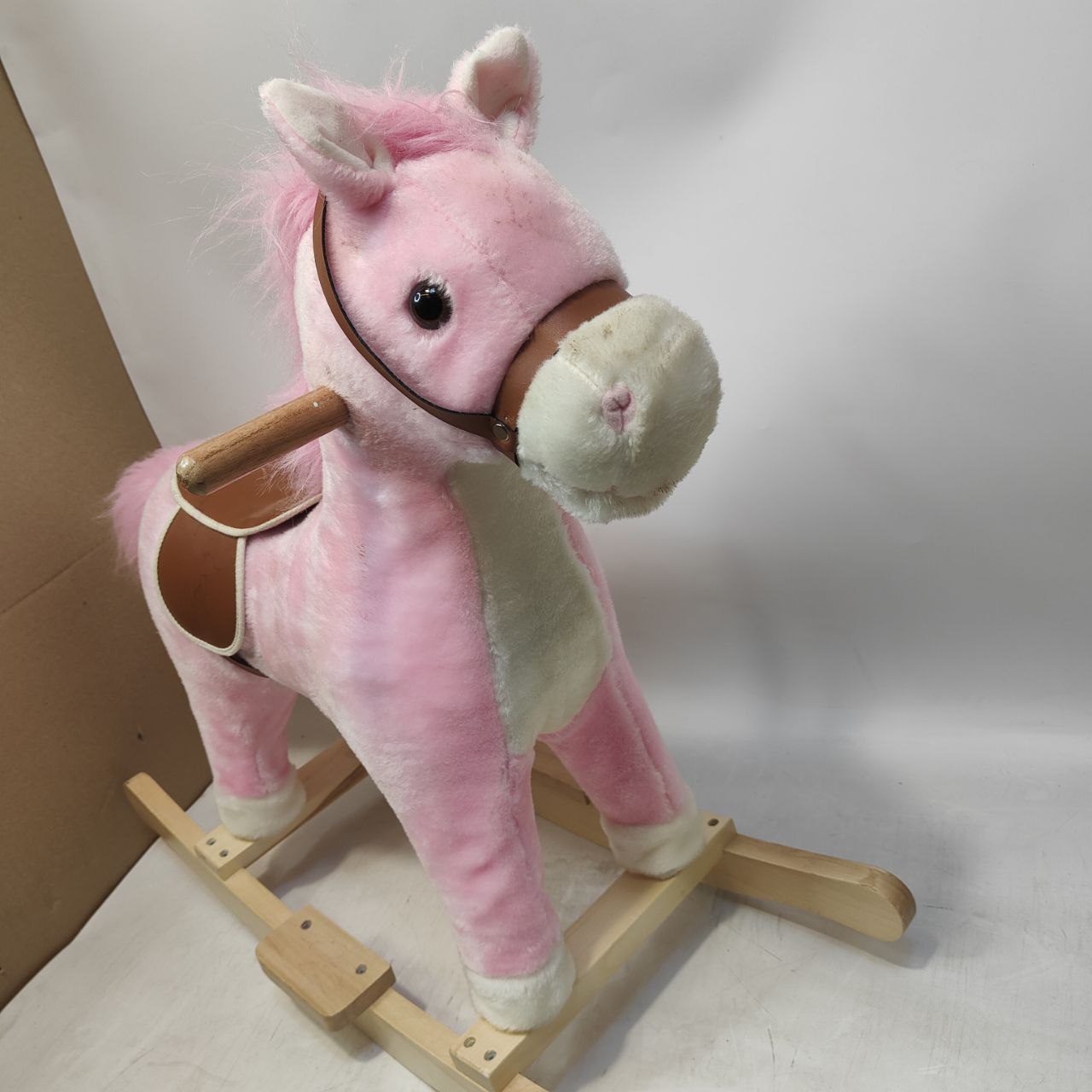 Kids Rocking Horse Plush Ride On Toy Sound Moving Mouth 3-6 years HOMCOM