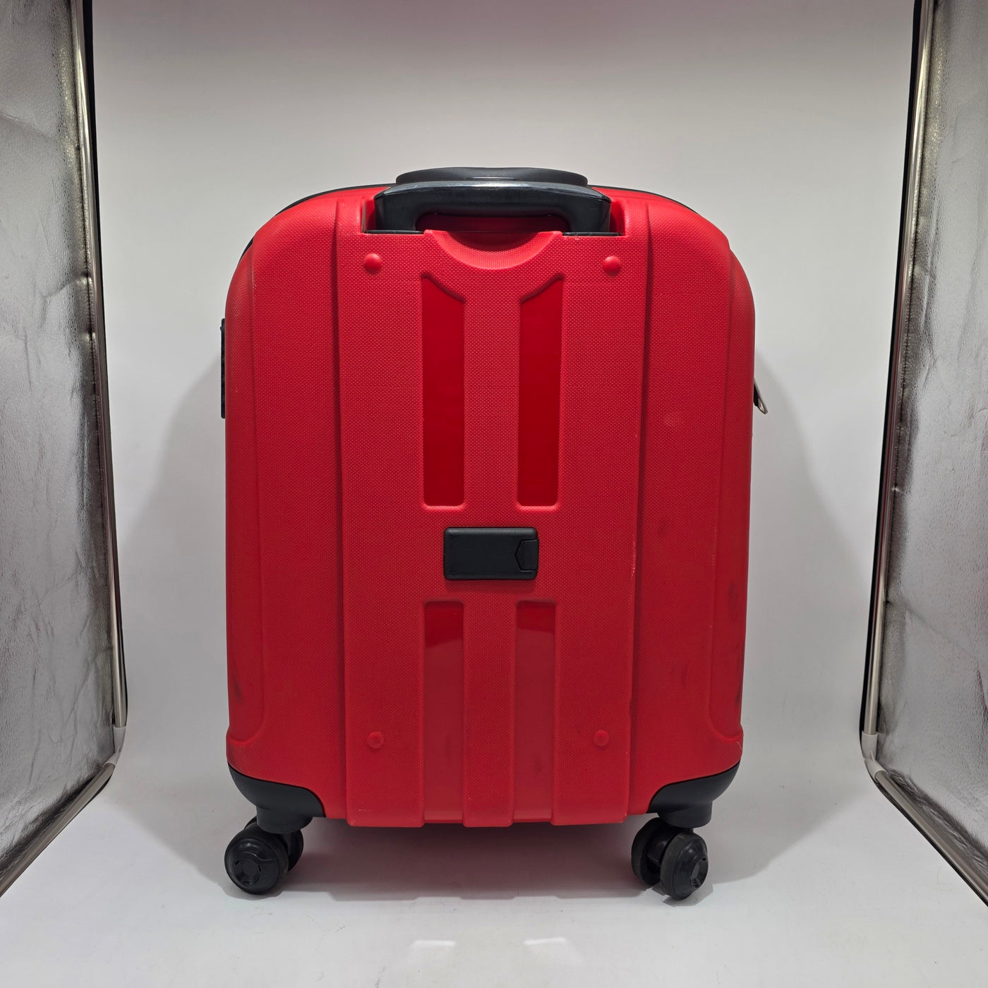 Hard Shell Suitcase 58cm Red Cabin Luggage 4 Spinner Wheels Lock 58x45x22cm