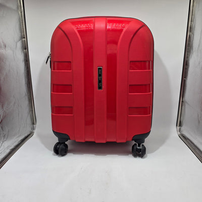 Hard Shell Suitcase 58cm Red Cabin Luggage 4 Spinner Wheels Lock 58x45x22cm