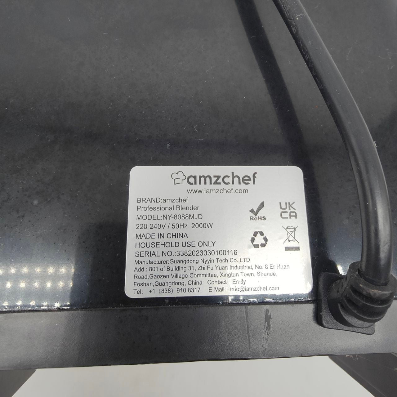 Commercial Blender 2000W 2L High Speed Smoothie Maker 25000RPM AMZCHEF