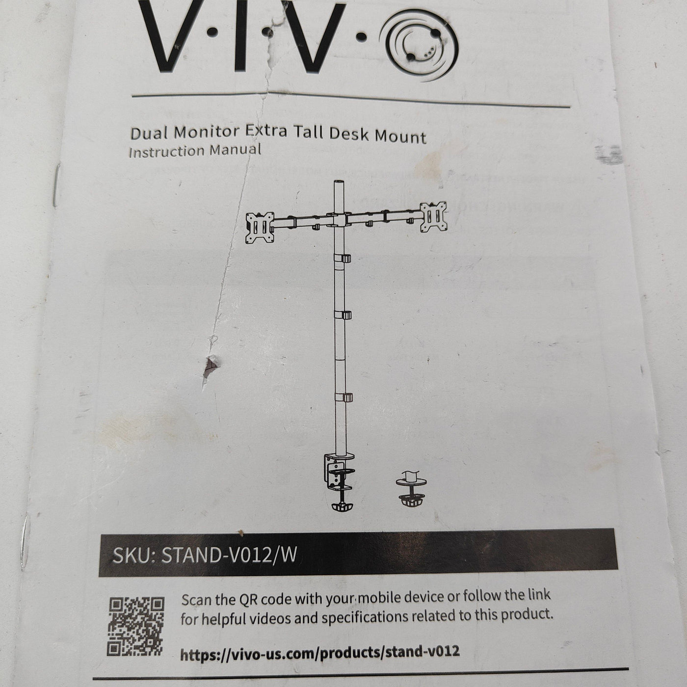Dual Monitor Stand 27 Inch Extra Tall 39 Inch Pole Adjustable VIVO