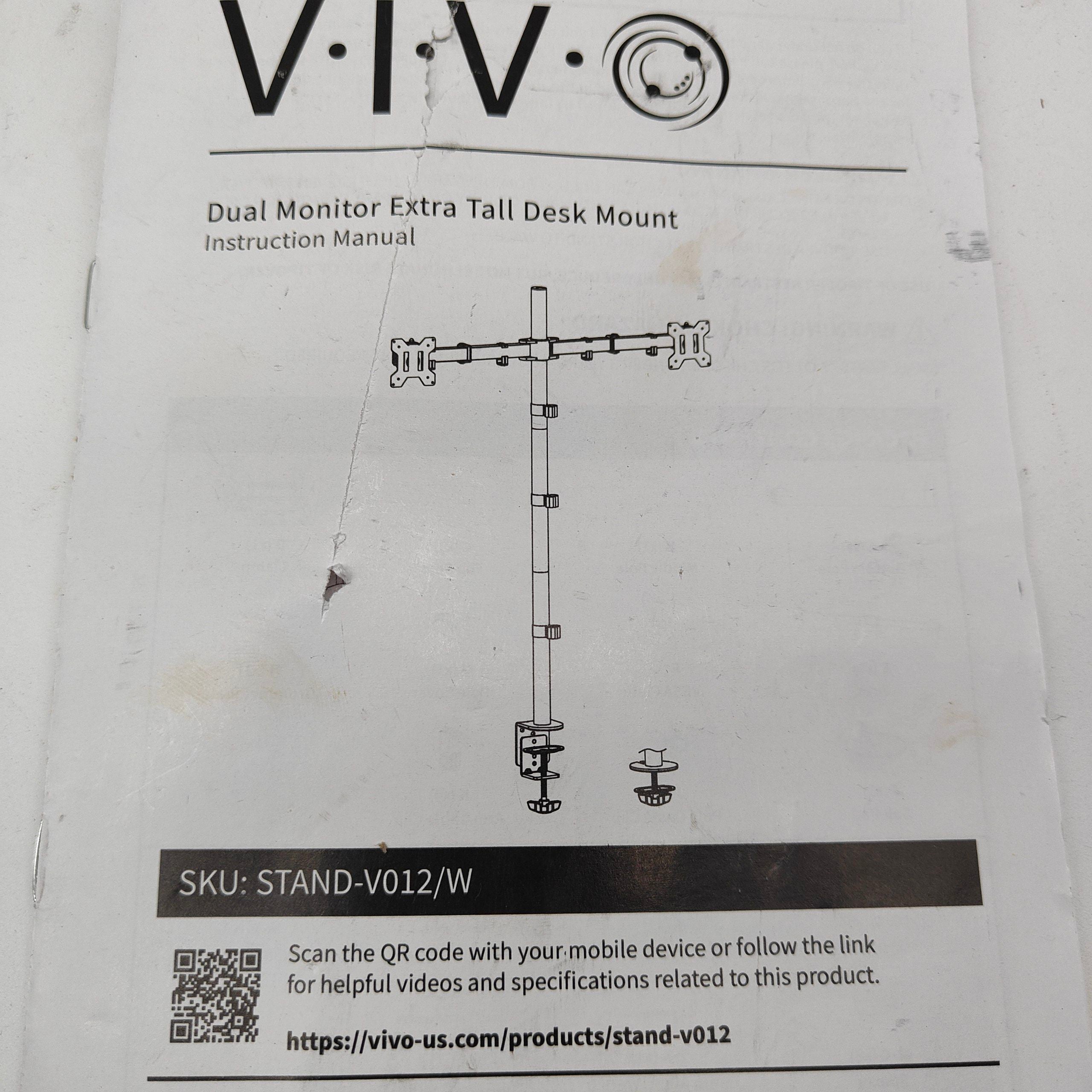 Dual Monitor Stand 27 Inch Extra Tall 39 Inch Pole Adjustable VIVO