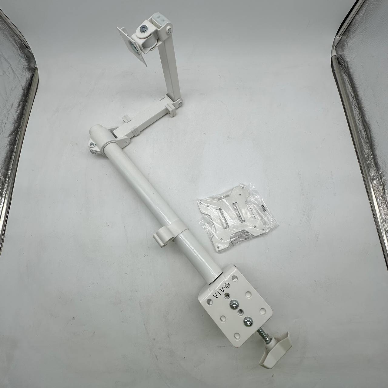 Single Monitor Arm 32 Inch 38 Ultrawide Adjustable VESA White VIVO