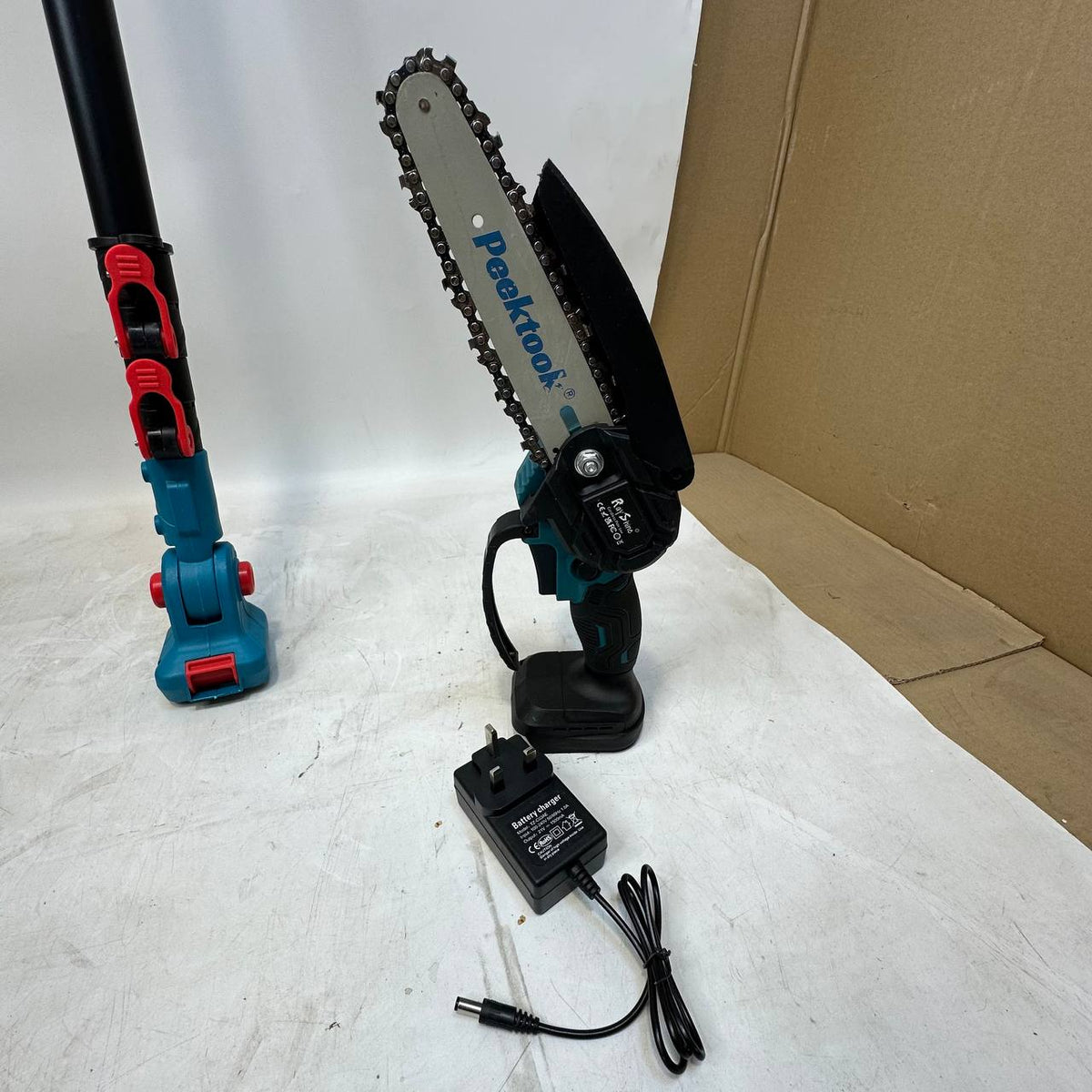 Cordless Pole Saw 6 Inch 21V 2 Batteries Extension Pole Tree Pruner