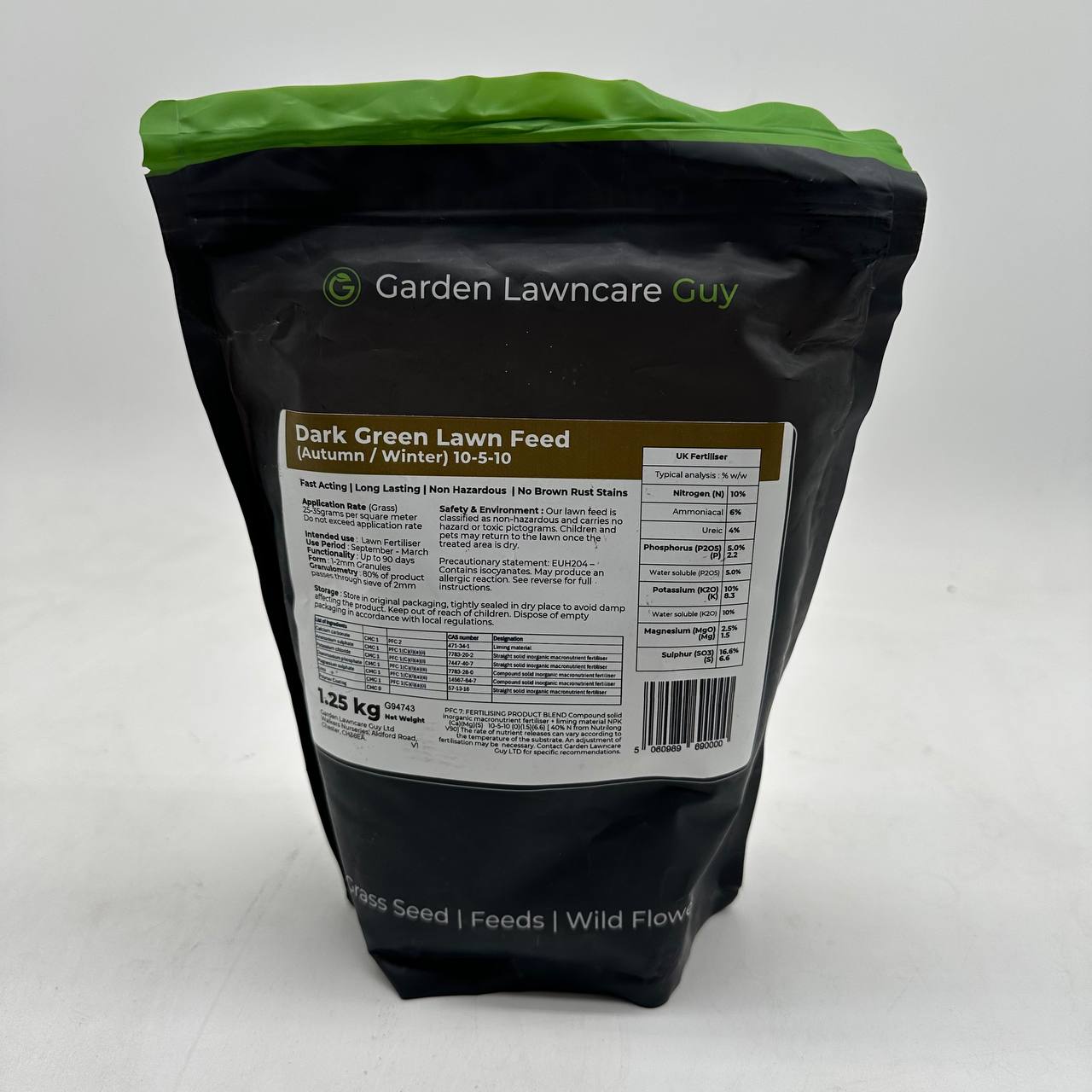 Lawn Feed Autumn Winter Grass Fertiliser 1.25kg Dark Green Lawn Treatment Garden