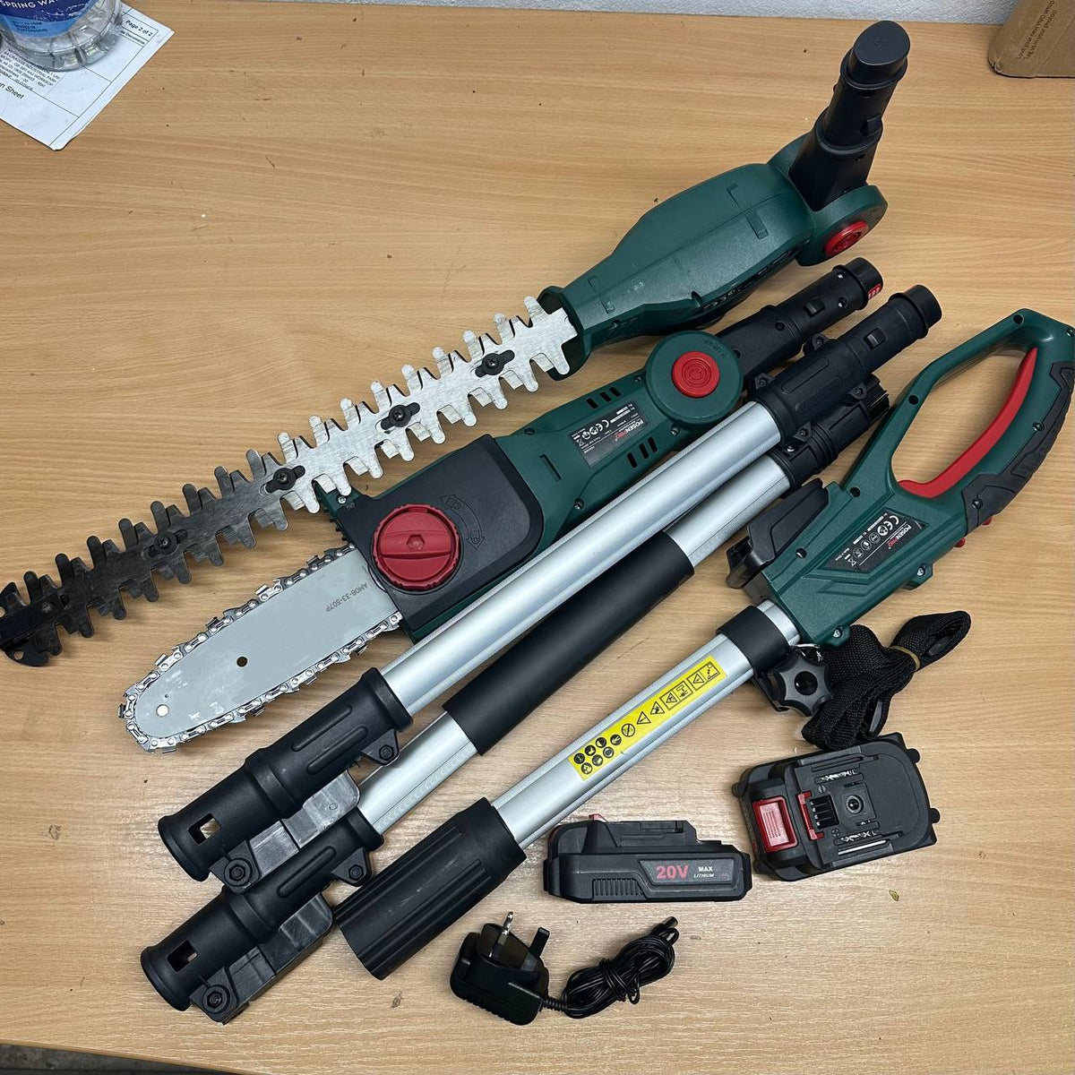 Cordless Pole Saw Hedge Trimmer 20V 2 in 1 2x2.0Ah Batteries POSENPRO Garden Tool