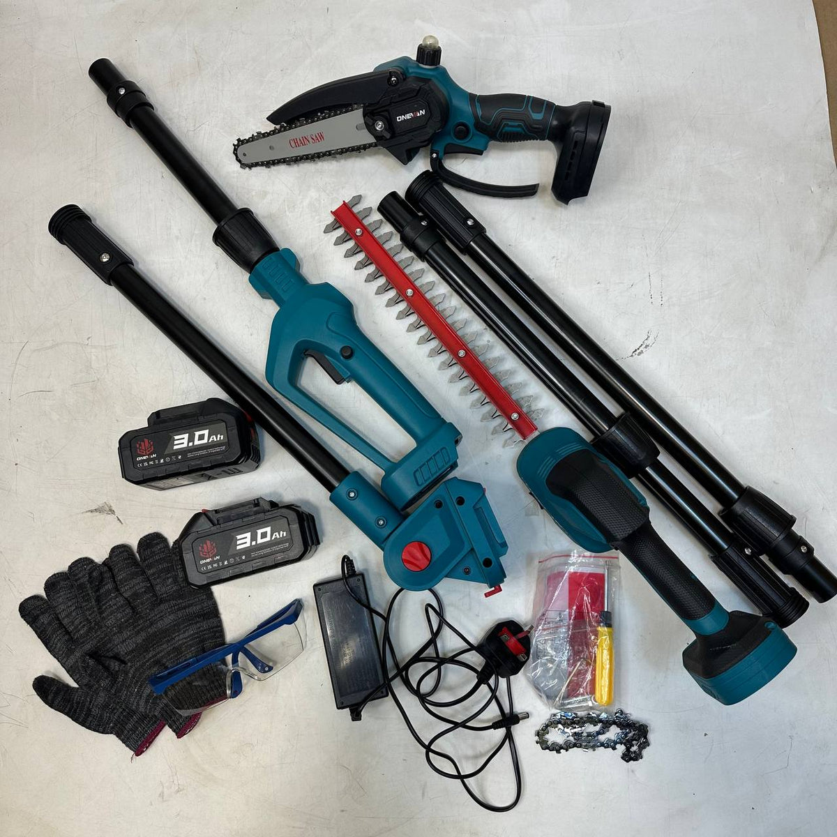 Cordless Pole Hedge Trimmer Pole Saw 4 in 1 7.05FT Extension ONEVAN Garden Tool