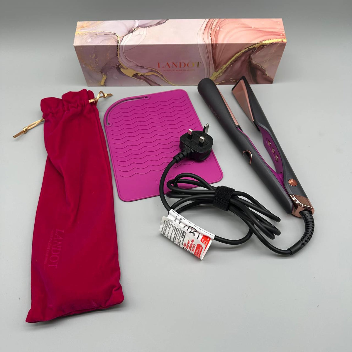 Hair Straightener Curler 2 in 1 Twist Flat Iron Dual Voltage LANDOT Styling Tool