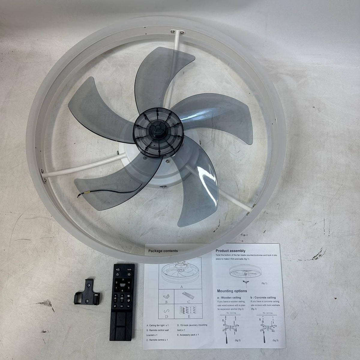 Ceiling Fan with Light Reversible DC Motor 6 Speed App Control Modern Home Fan