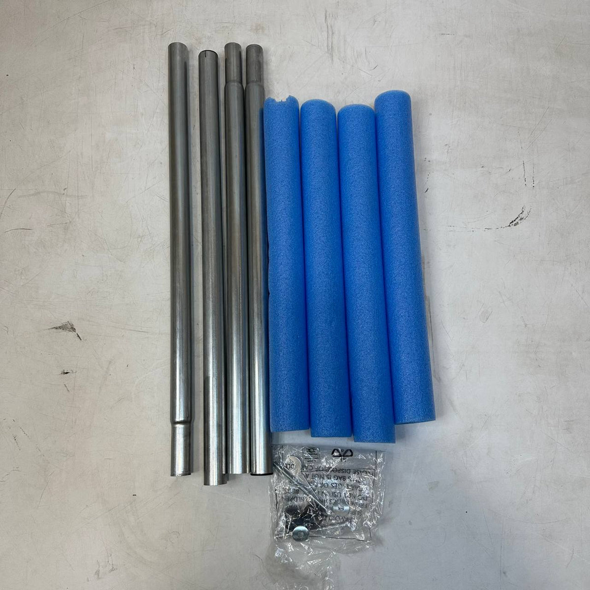 Trampoline Replacement Poles 1.96m Foam Padded Straight Tubes Screw Set