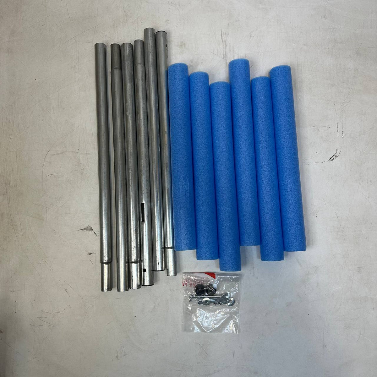 Trampoline Replacement Poles 2.91m Foam Padded Straight Tubes Screw Set Wrench
