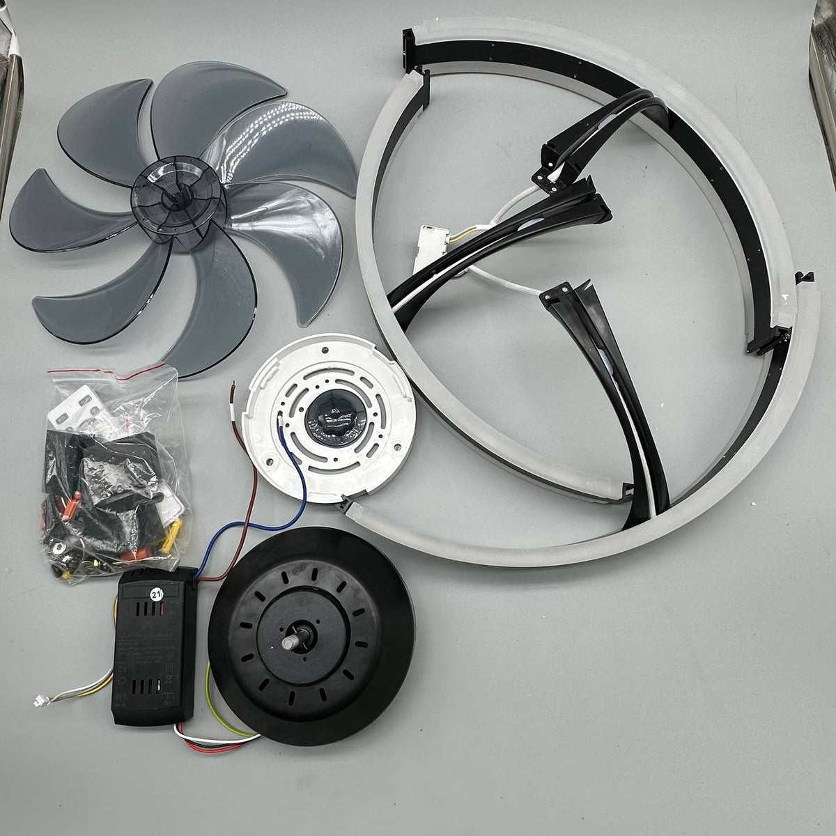 Ceiling Fan with Light 50cm Black Remote Control Modern LED Ceiling NIORSUN