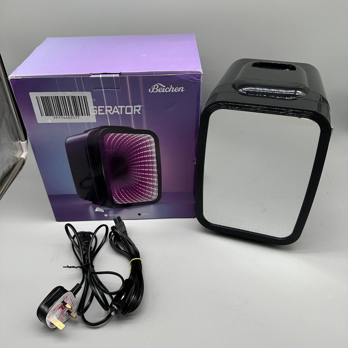 Mini Fridge 4L 6 Cans Quiet Portable Small Refrigerator 7 RGB Lights BEICHEN