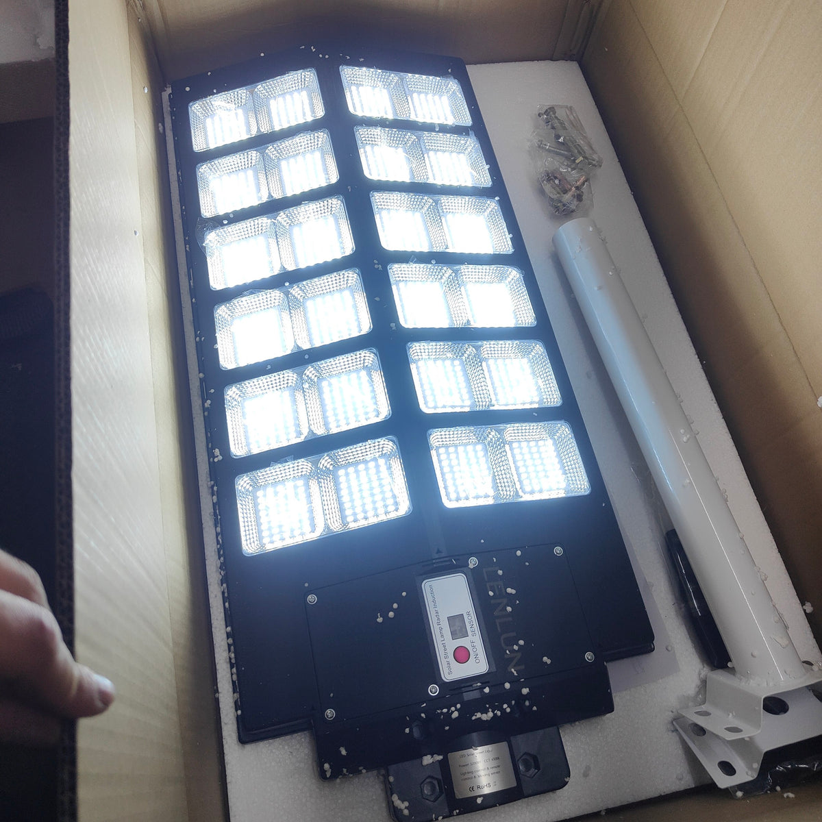 Solar Street Light 1200W 120000LM Motion Sensor Waterproof Outdoor LED Remote