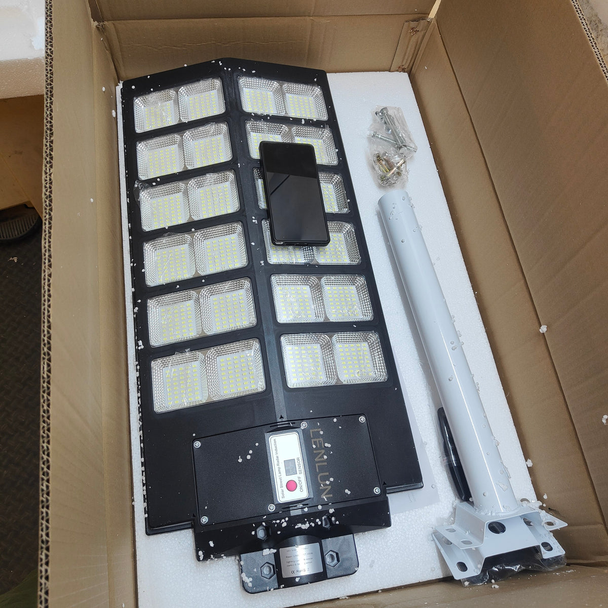 Solar Street Light 1200W 120000LM Motion Sensor Waterproof Outdoor LED Remote