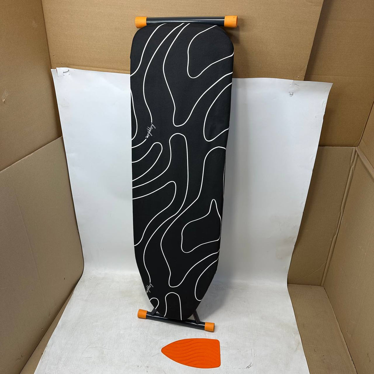 Ironing Board 110x33cm Compact Adjustable Height 3 Layer Cover Black Happhom