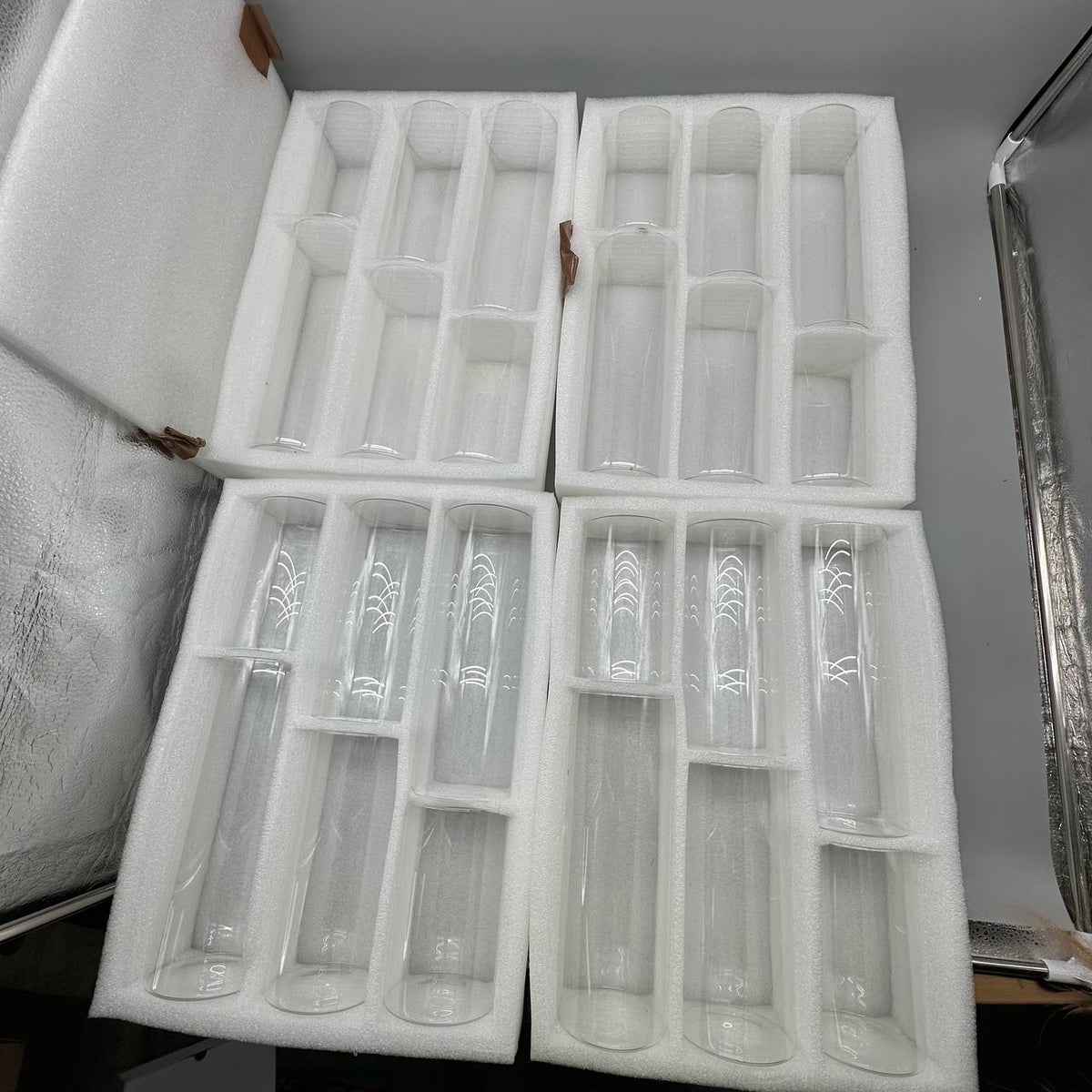 Glass Hurricane Candle Holders 24 Pcs Clear Vases 3 Heights Wedding Glasseam