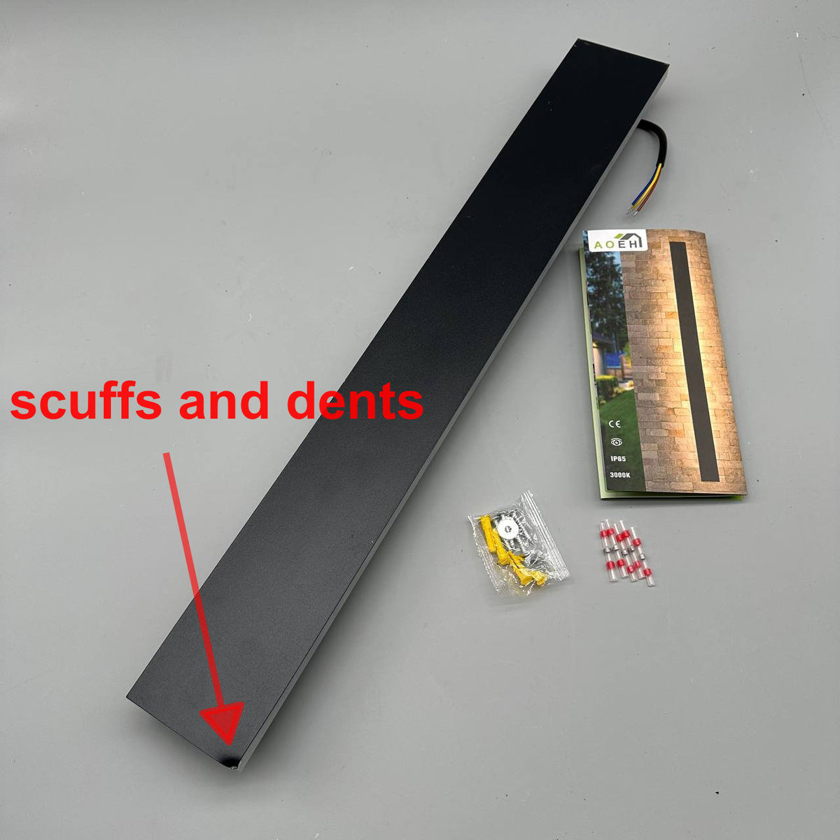 Outdoor Wall Light 60cm LED 20W IP65 Waterproof Black 3000K Garden Wall Sconce
