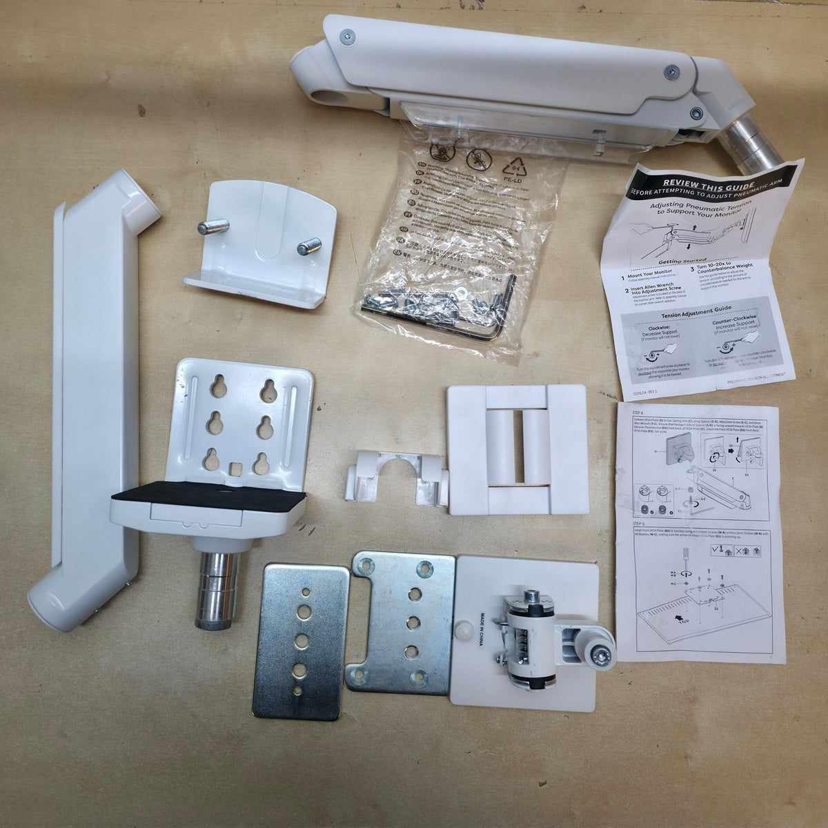 Ultrawide Monitor Arm 49 Inch Heavy Duty Pneumatic White VIVO