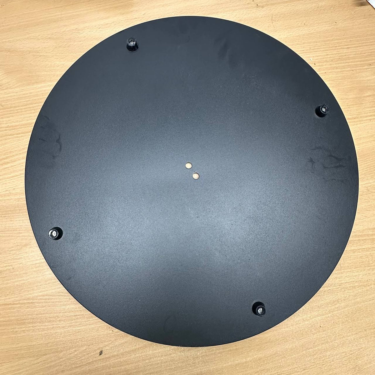 Parasol Base 15kg Heavy Duty Steel Plate 4 Non Slip Pads Black Helios&Hestia