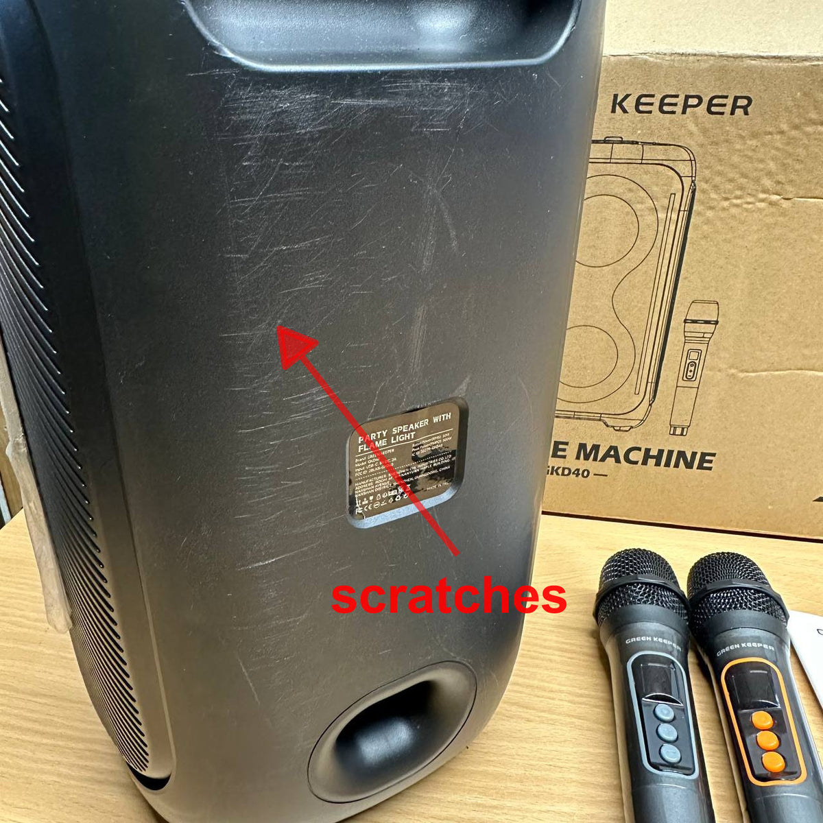 Karaoke Machine Bluetooth Speaker 2 Wireless Mics LED Party PA System GKD40