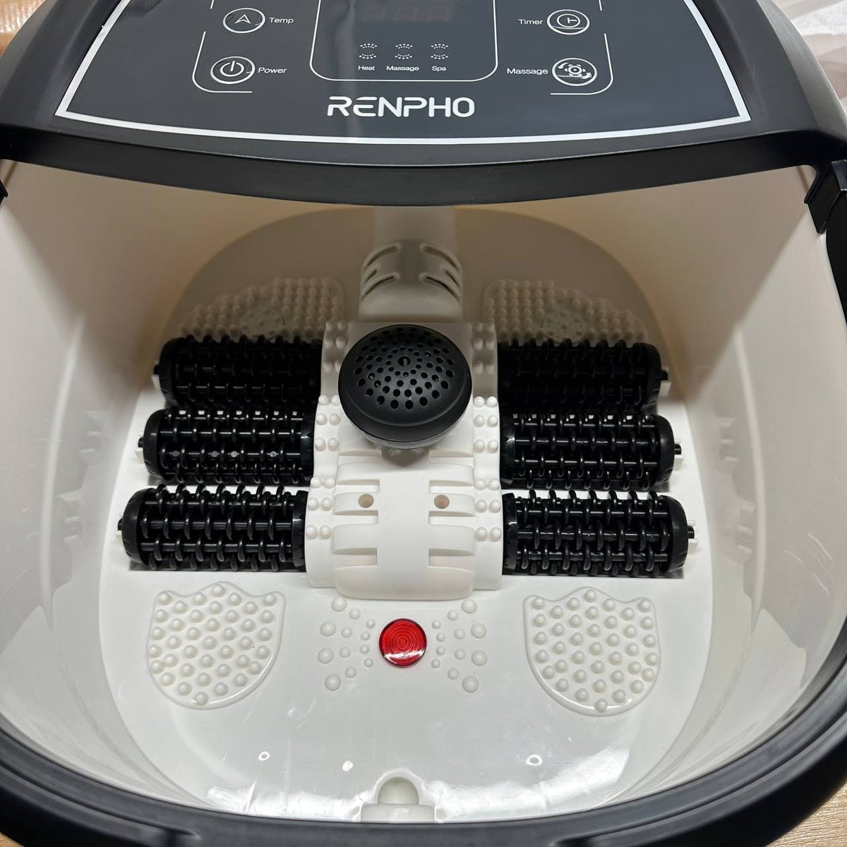 Foot Spa Massager with Heater Heated Foot Bath Relaxation Deep Black RENPHO