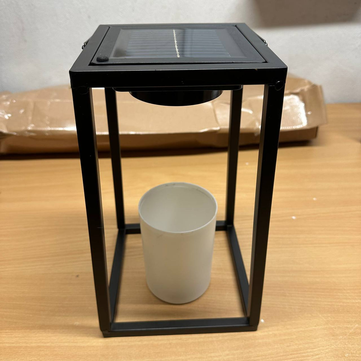 Solar Garden Lantern 38cm Outdoor Hanging Light IP44 Black Metal TRIROCKS