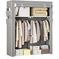 Portable Canvas Wardrobes for Bedroom with Shelves 105*45*165cm - Massive Discounts