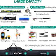 Portable Fishing Bag Folding Fishing Rod Reel Bag Outdoor Fishing Carrier - Massive Discounts