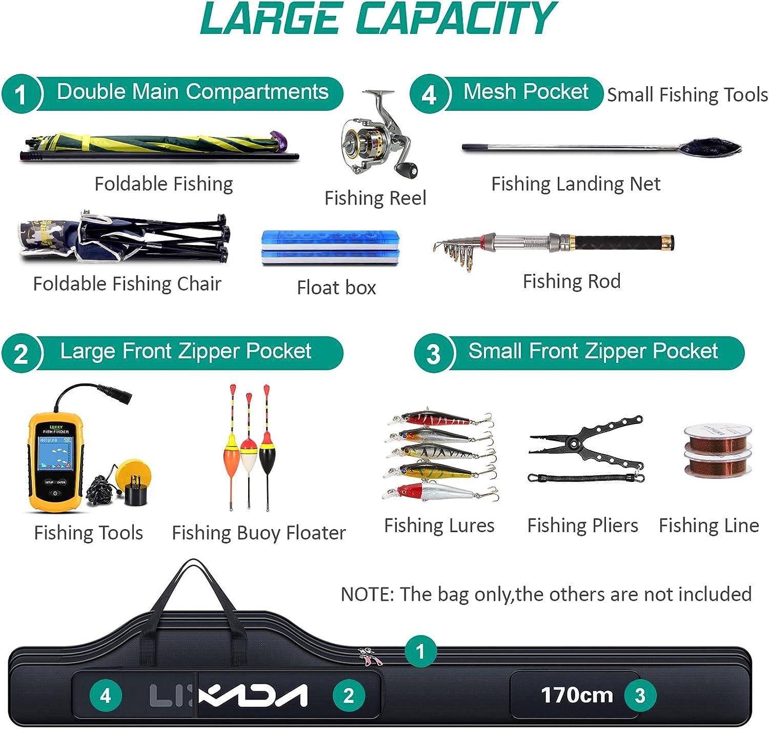 Portable Fishing Bag Folding Fishing Rod Reel Bag Outdoor Fishing Carrier - Massive Discounts
