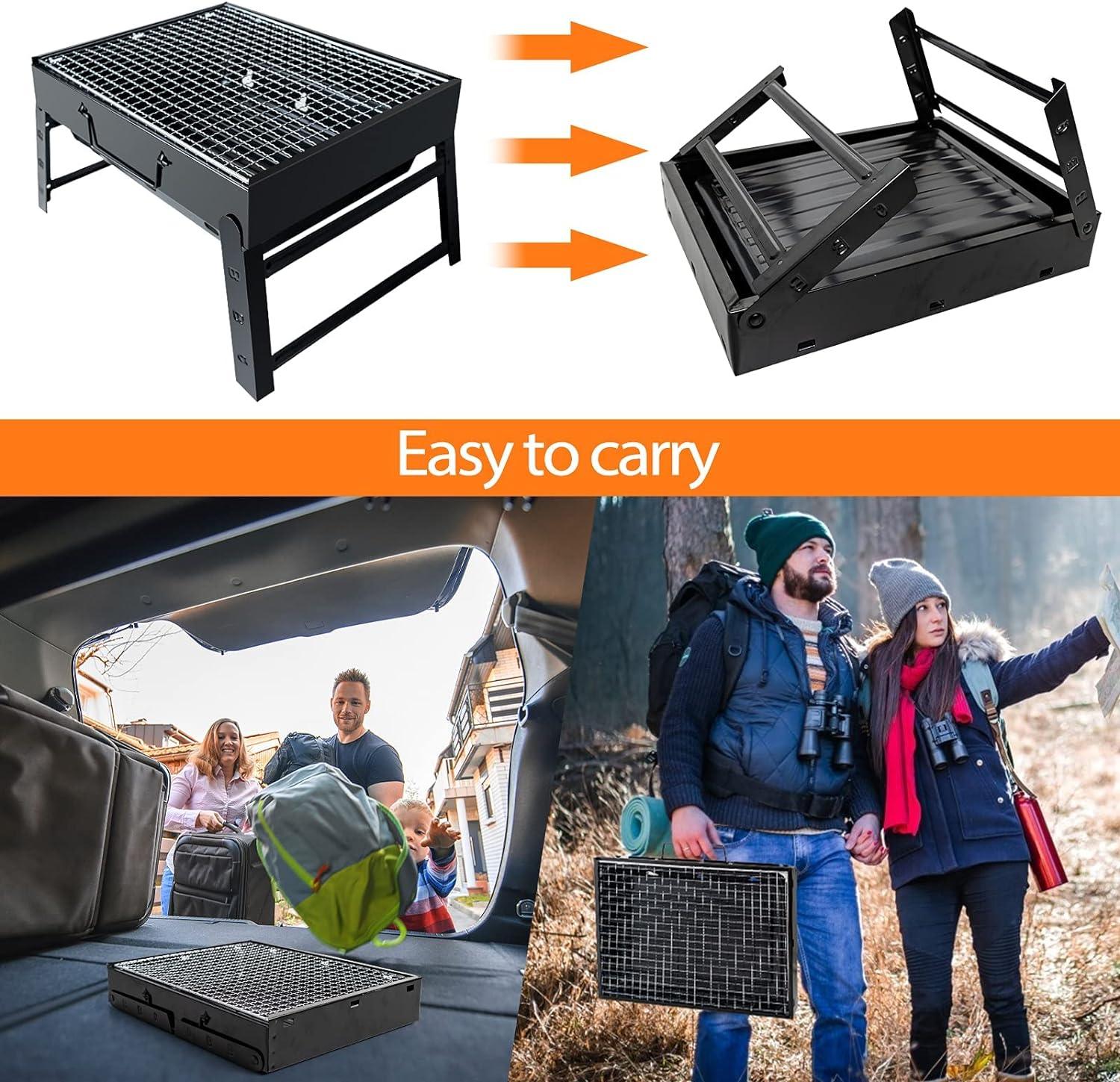Portable Folding Charcoal Barbecue Desk Tabletop 15.35x11.41x2.95inch - Massive Discounts