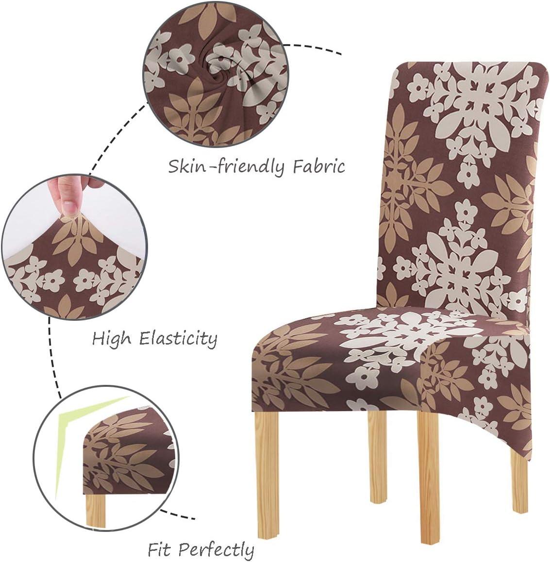 4 Pcs Chair Covers Printing Fabric Stretch Dining Chairs Elastic Slipcover - Massive Discounts