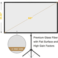 Projector Screen with Stand, 60 Inch Outdoor Projector Screen 16:9 - Massive Discounts