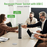 Pull Up Plug Sockets with USB C 13A/3250W, Sockets Extension - Massive Discounts