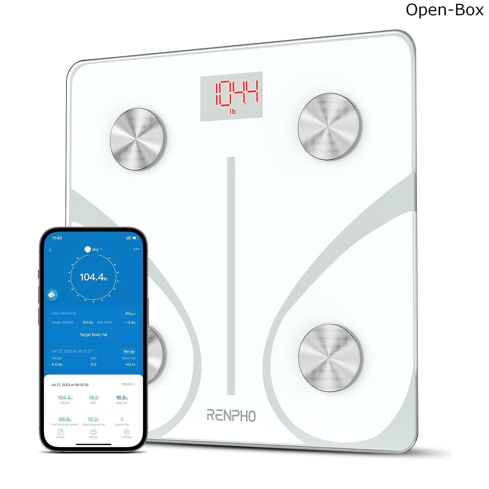 RENPHO Bathroom Scale White with Smart App: Body Composition Monitor - Massive Discounts
