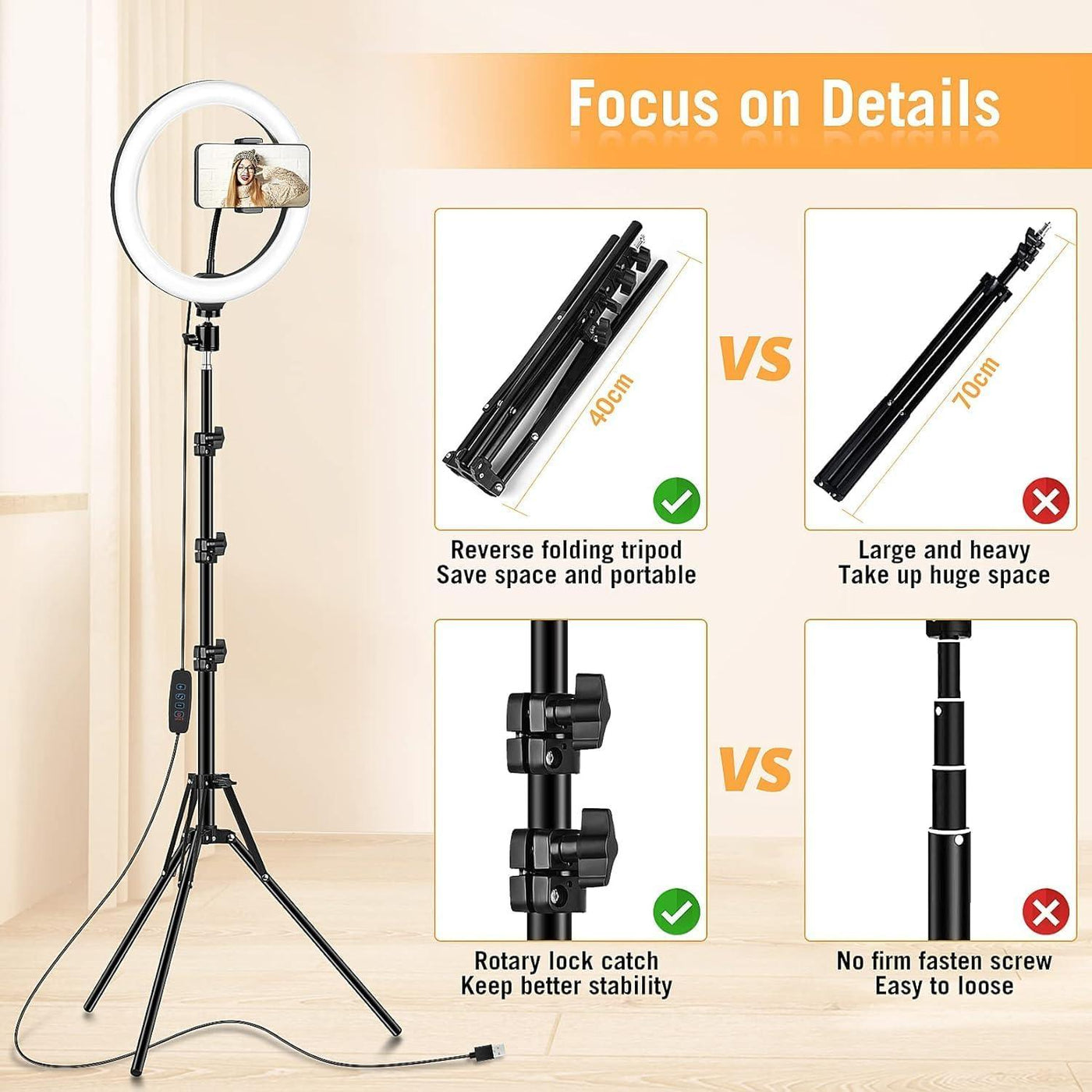 Ring Light with Tripod Stand & Phone Holder 10 inch with Remote - Massive Discounts