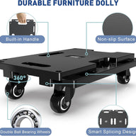 Ronlap Furniture Moving Dolly 4Wheels 2Elastic Ropes Max 200 KG 1 Pack - Massive Discounts