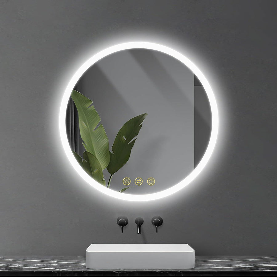 Round Bathroom Mirror with Dimmable Led 50cm Backlit & Demister - Massive Discounts