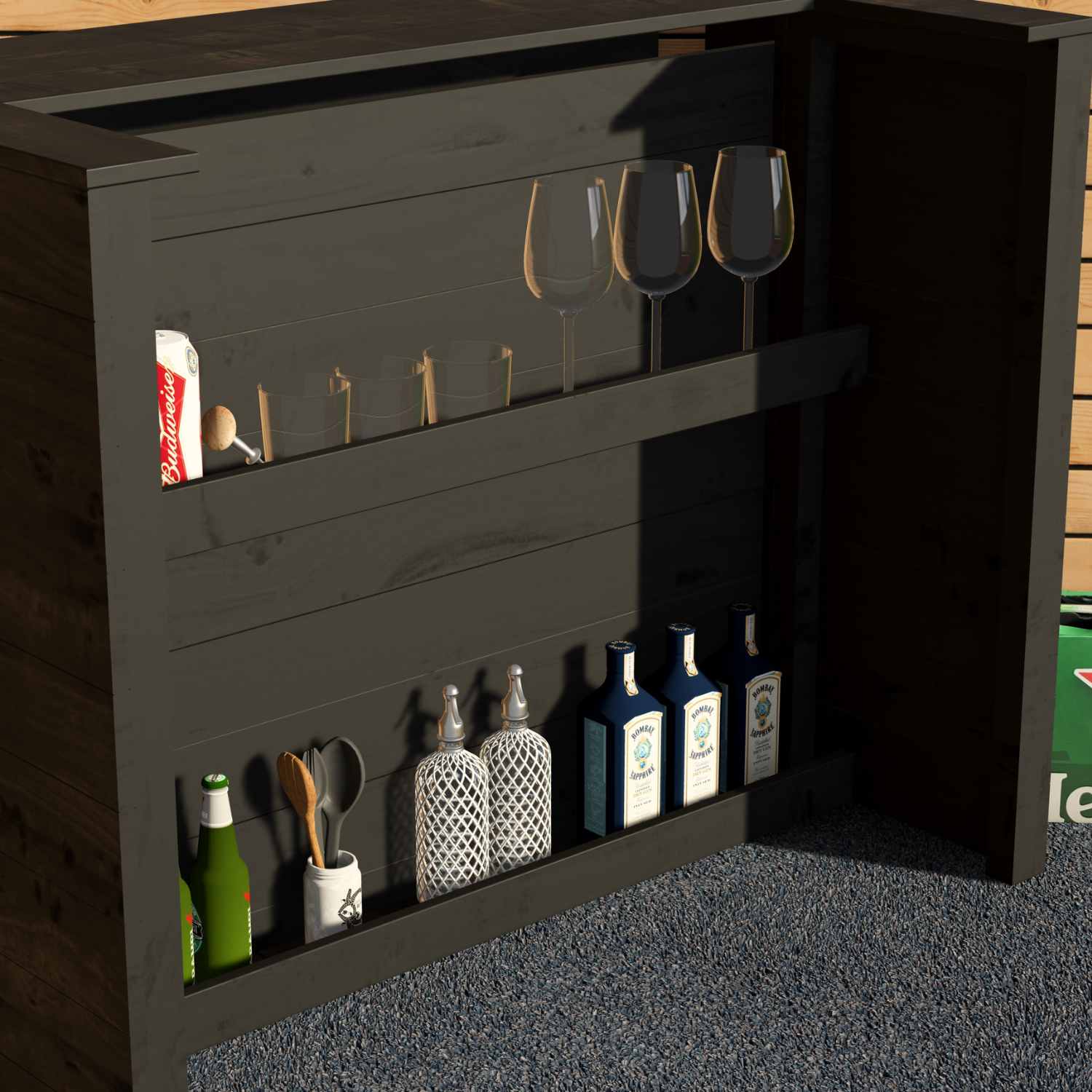 Garden Bar Outdoor Wooden Drinks Bar Rustic Patio Entertaining