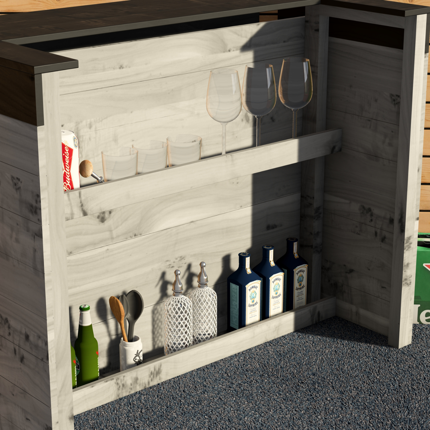 Garden Bar Outdoor Wooden Drinks Bar Rustic Patio Entertaining