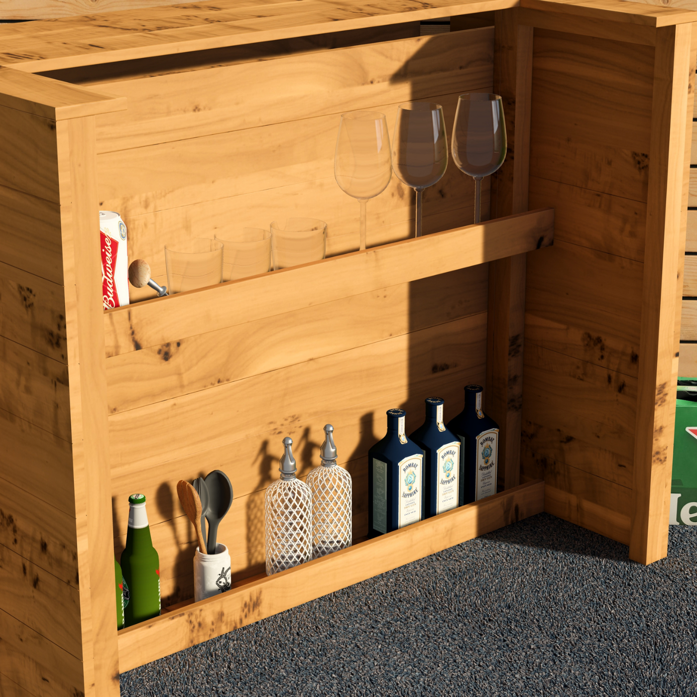 Garden Bar Outdoor Wooden Drinks Bar Rustic Patio Entertaining