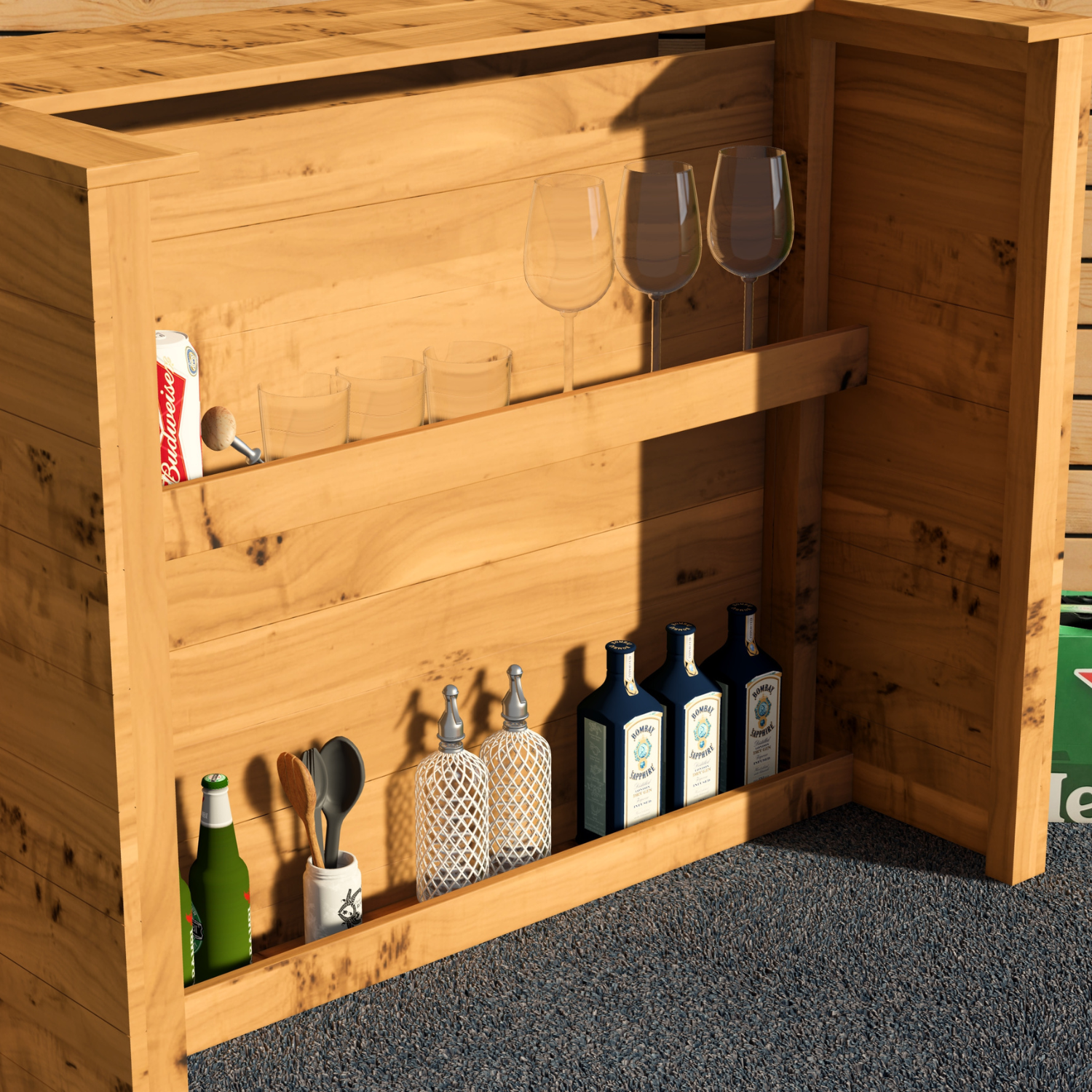 Garden Bar Outdoor Wooden Drinks Bar Rustic Patio Entertaining
