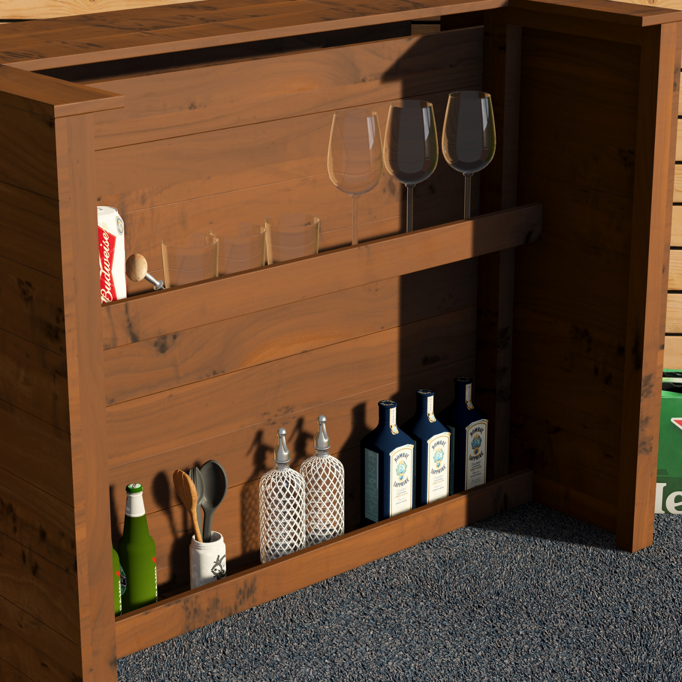 Garden Bar Outdoor Wooden Drinks Bar Rustic Patio Entertaining