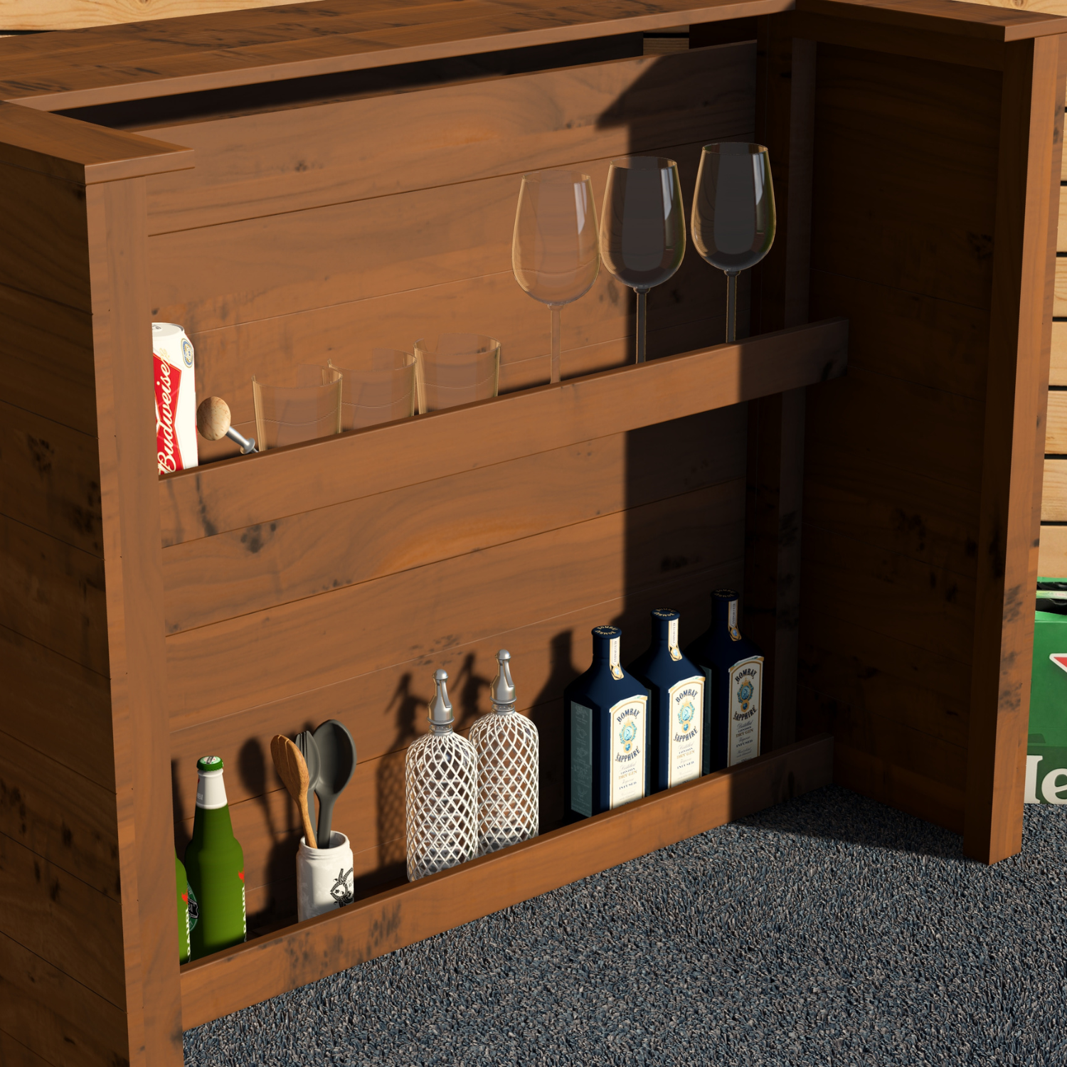 Garden Bar Outdoor Wooden Drinks Bar Rustic Patio Entertaining