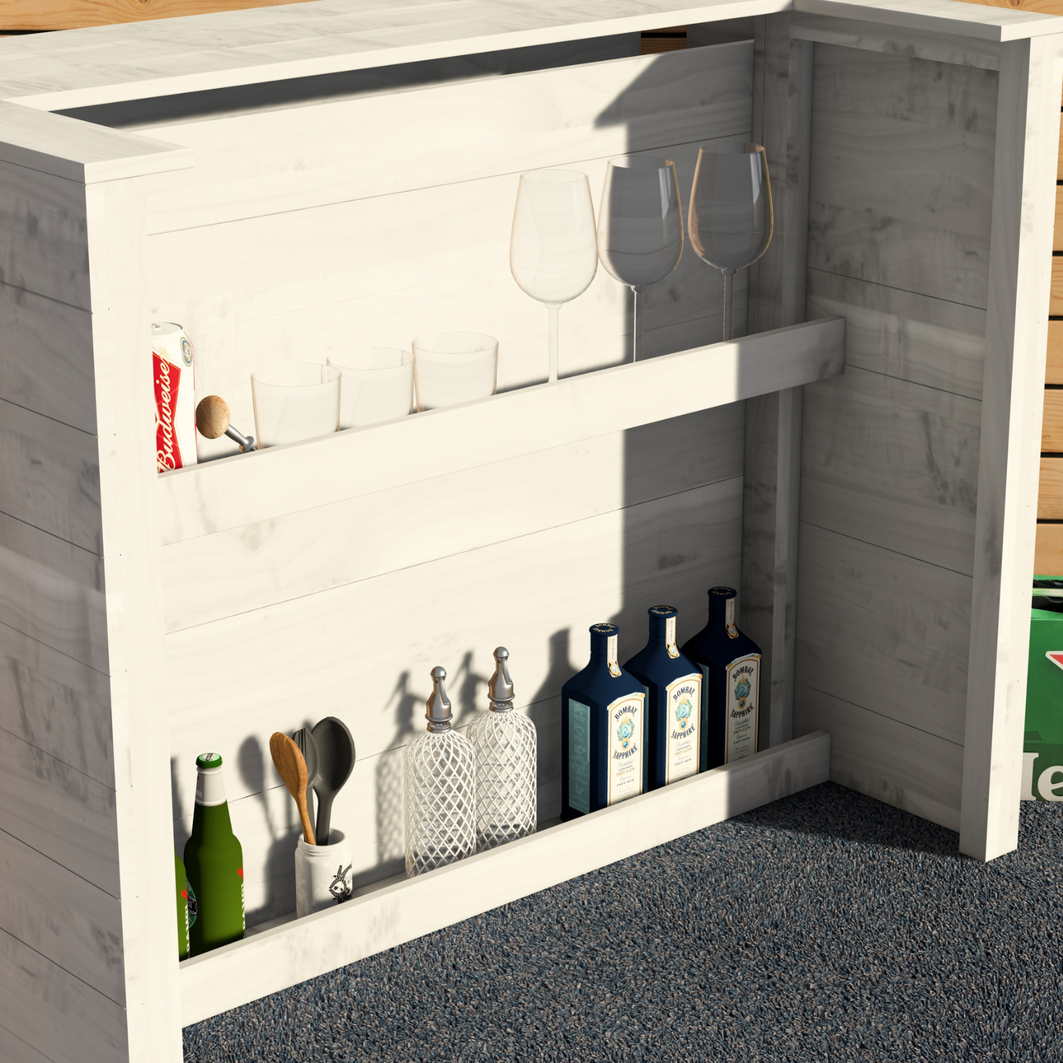 Garden Bar Outdoor Wooden Drinks Bar Rustic Patio Entertaining