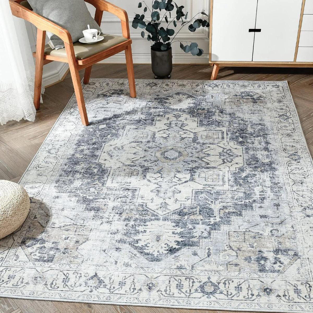 Large Area Rug 270x365cm Vintage Washable Non Slip Living Room Carpet TOPICK