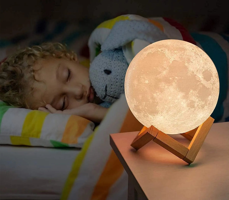 Moon Beam 3D LED Light - Home Decor LED Lamp - Moon Model Light Up Wireless